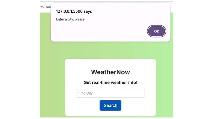 enter a city name